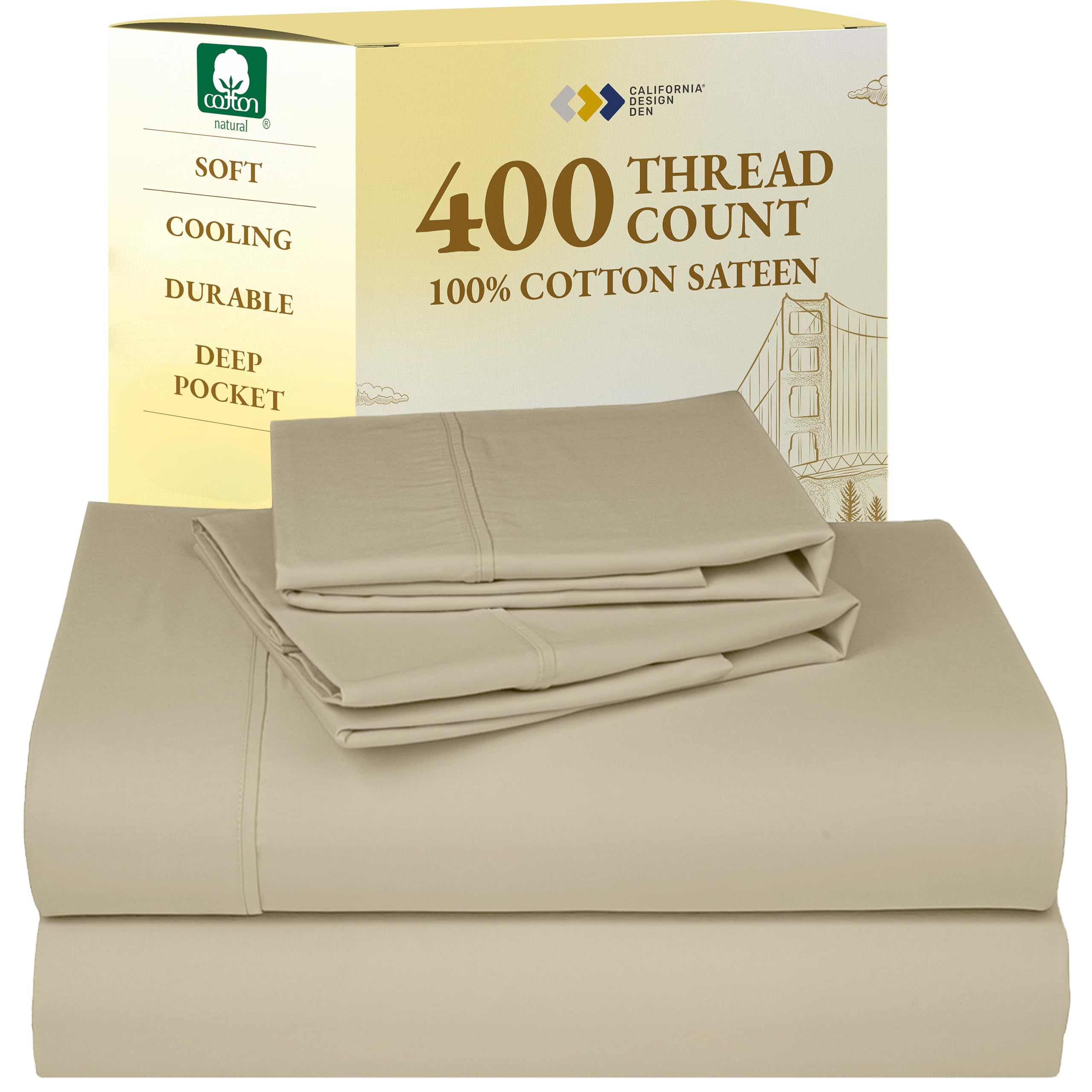 Amazon.com: California Design Den Queen Sheet Set - Soft 400